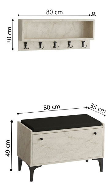 Predsieňová zostava Aliex 10 (travertín)