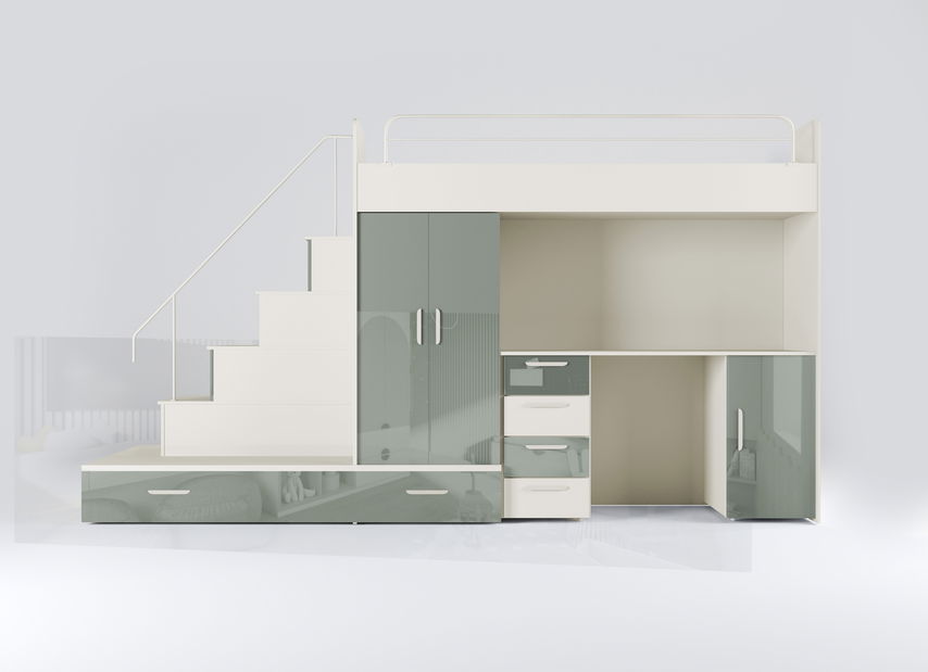 Pat pentru copii Ruby V (cașmir + mentă lucios) (cu somiere)