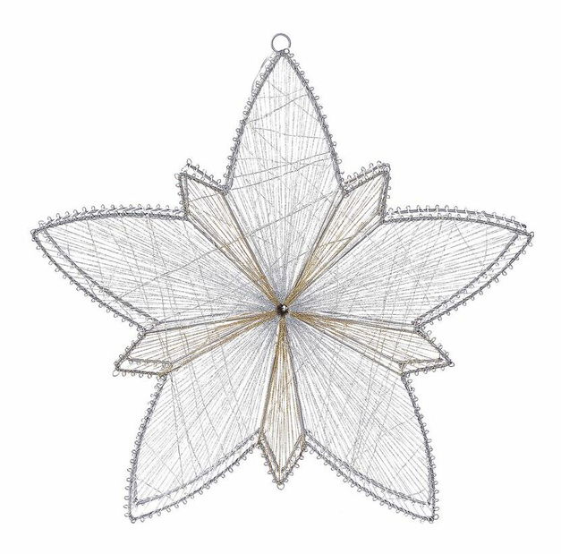 Decorație de exterior stea Hiroshi (argintiu) ( cu iluminat)