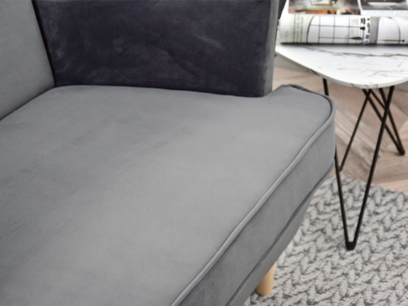 Pohovka dvojsedačka v tvare ušiak Muriera (sivá + biela)