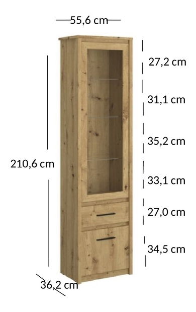 Vitrin Andra 1D1W1S (artisan tölgy)