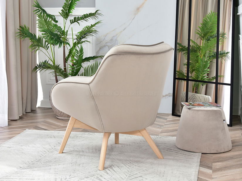 Dizájnos fotel Merch (bézs)