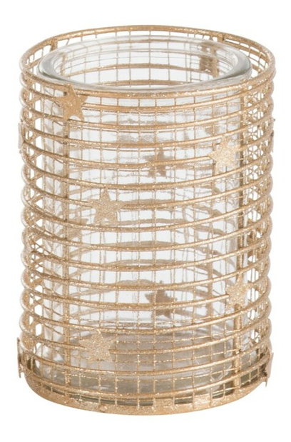 Svietnik Jolipa Na čajovú sviečku Innocent Blush (12x9x9cm) (Zlatá)