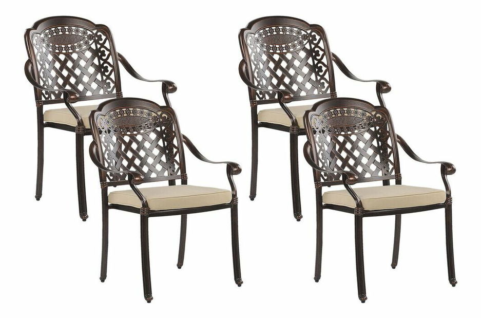 Set 4 buc. scaune de grădină MENEF (maro închis)