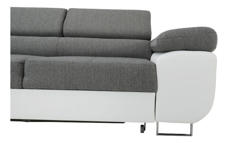 Rohová sedačka Amalinara (biela + sivá) (L)