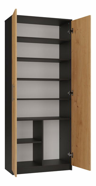 Policová skriňa Obtenidas 1 (antracit + dub artisan)