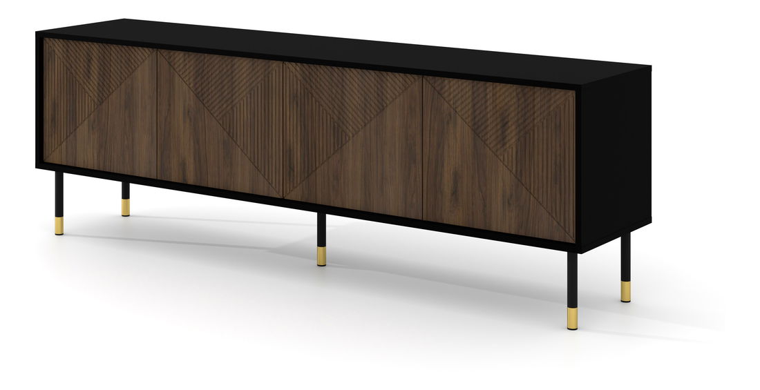 TV stolić/ormarić IV 4D 180 Wenty (crna + hrast catania + zlatna)