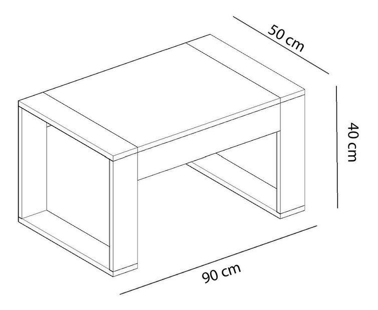 Konferenčný stolík Dobumi 1 (dub + biela) 