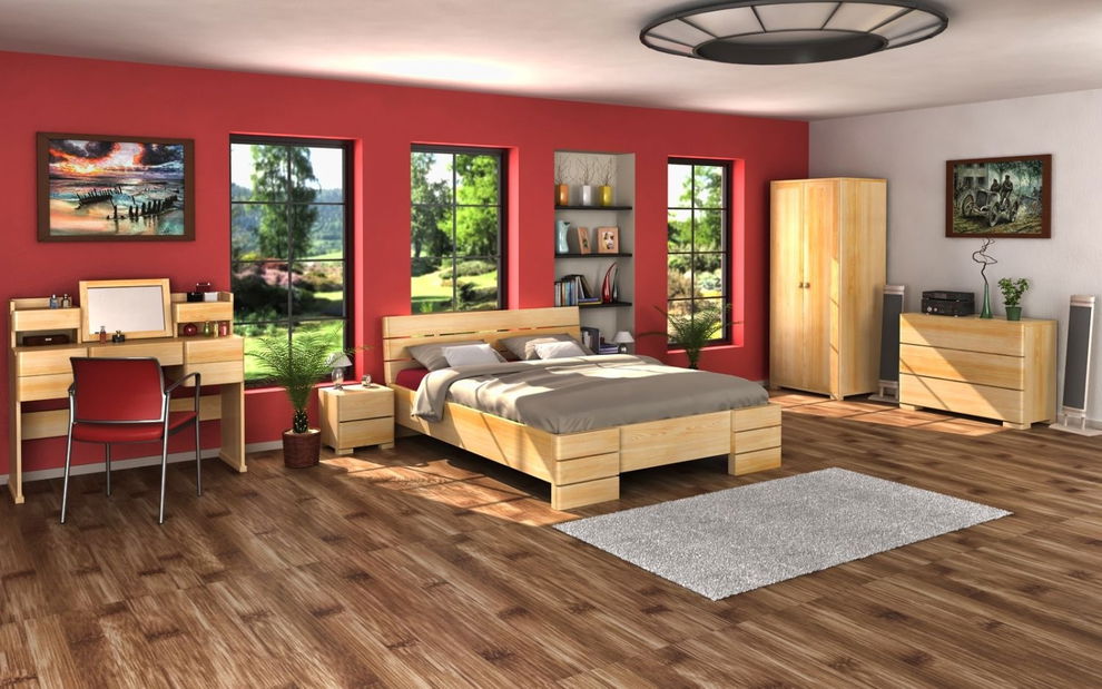 Manželská posteľ 200 cm Naturlig Lorenskog High (borovica)