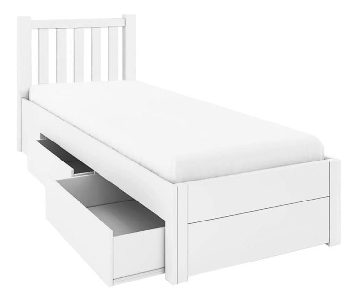 Egyszemélyes ágy 90 cm Luciusa (fehér) 