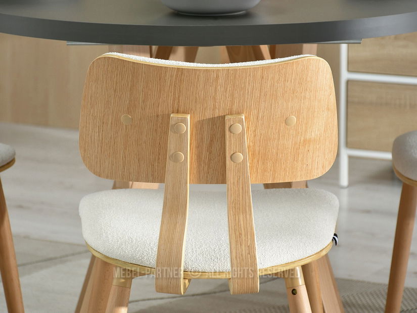 Stolička Woodyman (krémová + dub)