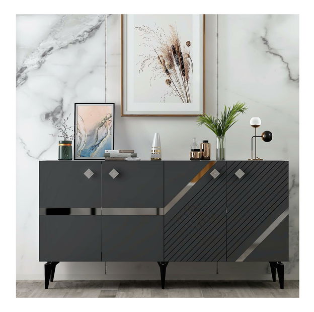 Szekrény Tabivo (antracit + ezüst) 