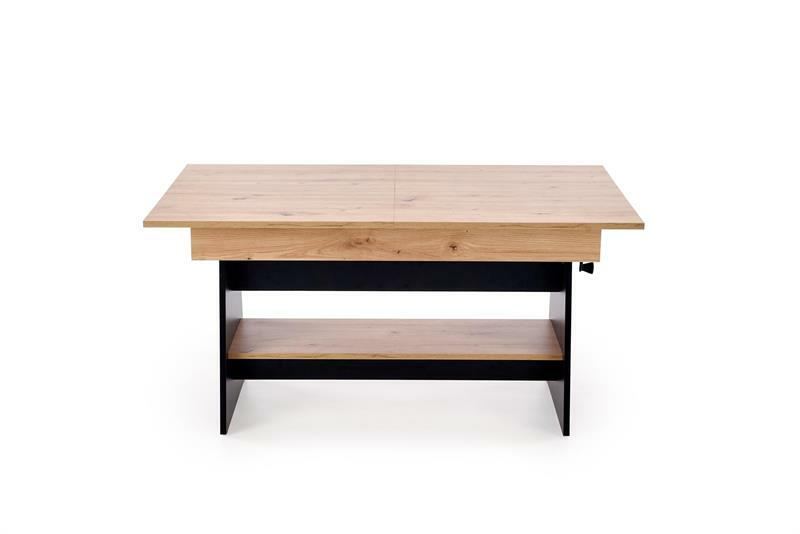 Bővíthető dohányzóasztal Erica (artisan tölgy + fekete)