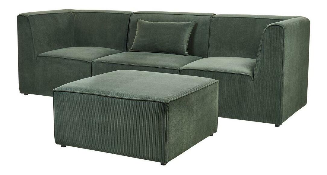 Háromszemélyes kanapé zsámollyal Lemia (zöld)