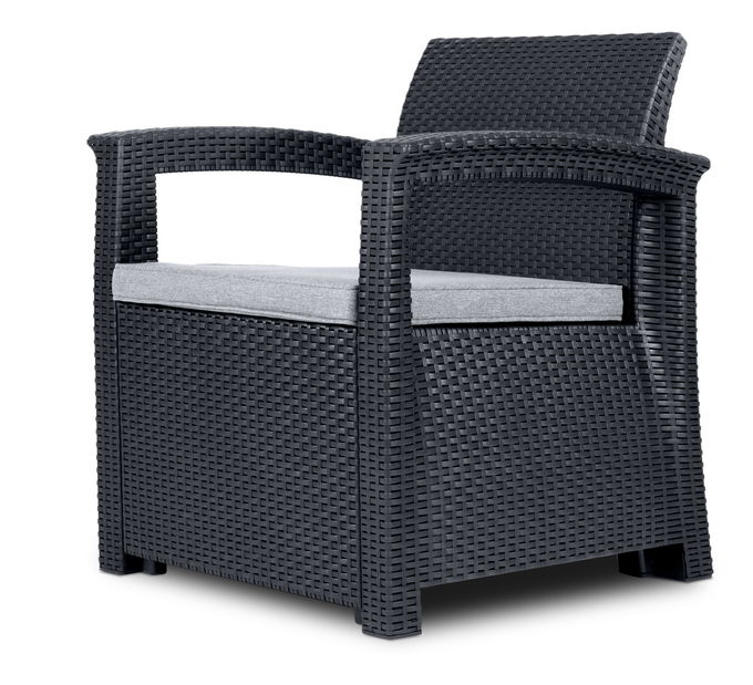 Záhradný set Nela 2 (tmavosivá) (pre 4 osoby)