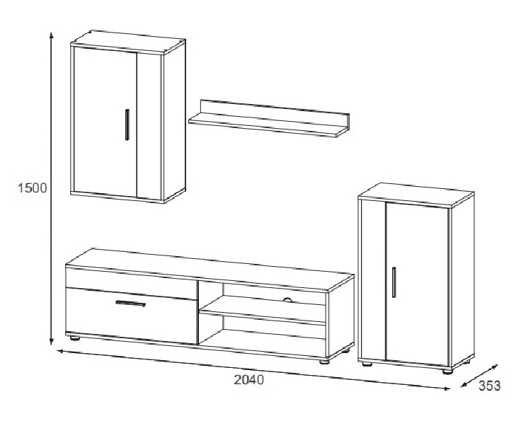 Mobilier living Beth (Stejar sonoma + Alb)