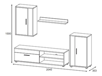 Mobilier living Beth (Stejar sonoma + Alb)