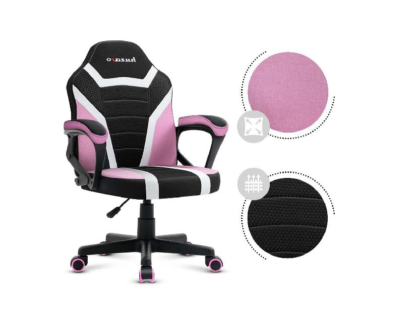 Scaun gaming pentru copii Rover 1 (negru + roz)