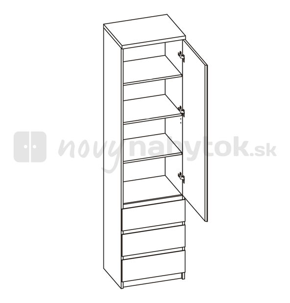 Skriňa Percy Typ 10 1D-3S