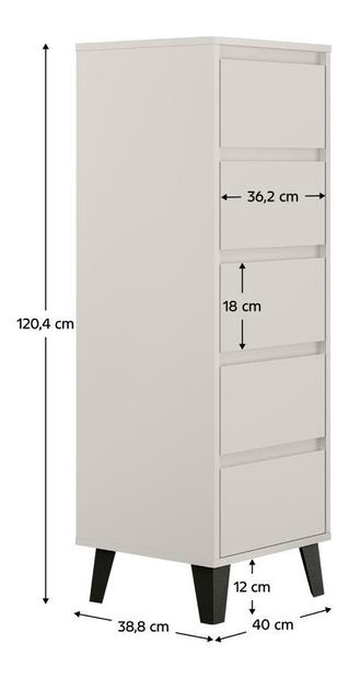 Comodă Brisas 4 (cashmir + negru) 