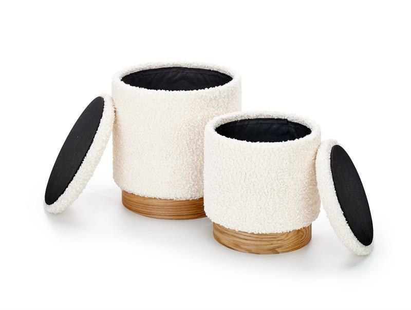 Set 2ks. Taburetiek Celine (krémová + prírodná)