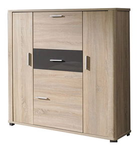 Comodă Fishburn F3 (sonoma + grafit)