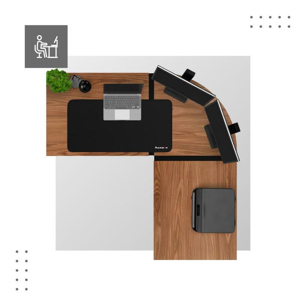 Kutni PC stolić Legend 5.5 (crna + orah)