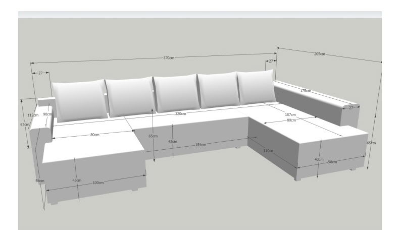 Rohová sedačka U Frankfurt New bielosivá (L)