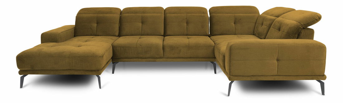 U alakú sarokkanapé Nicolette (mustár) (J)