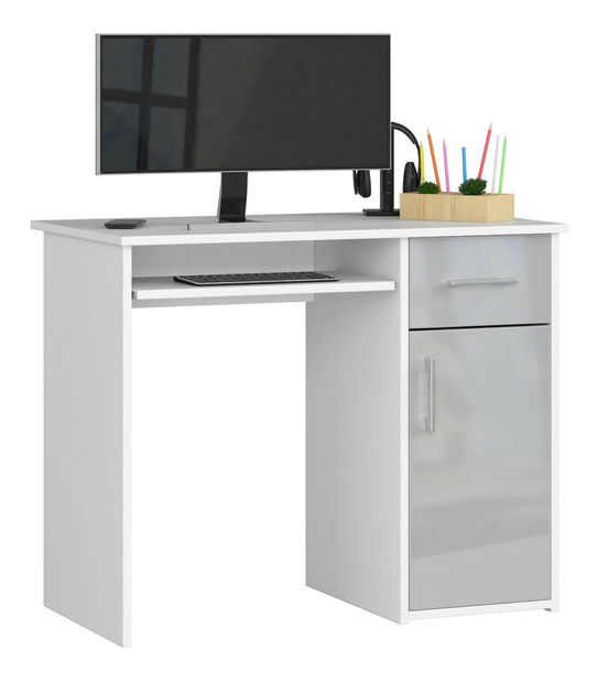 PC stolík Padma (biela + metalický lesk)