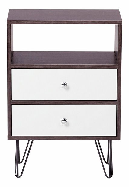 Éjjeliszekrény ARVIE (MDF) (sötét fa) (2 fiókkal)