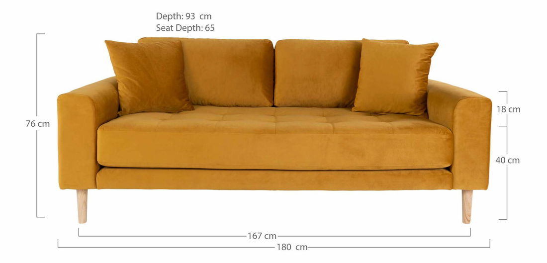 Pohovka dvojsedačka Lvaveriaora 25 (horčicová)