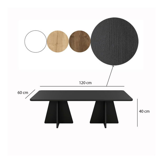 Set 4buc. măsuțe cafea Kabivo 2 (negru)