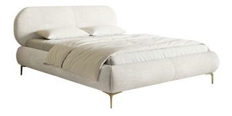 Franciaágy 140 cm Octave 140 (ágyráccsal) (tárolóhellyel) (krém + fekete)