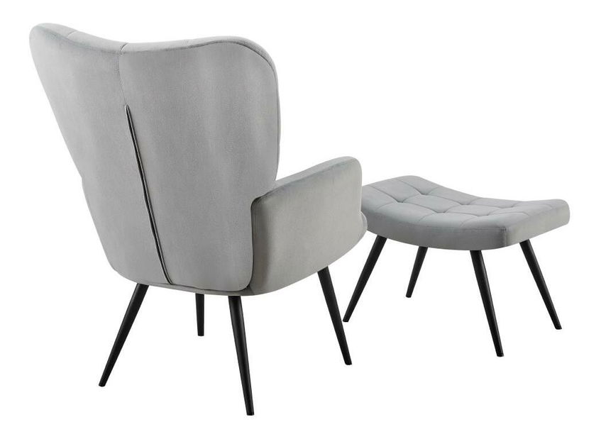 Fotel lábtartóval Halago (szürke + fekete) 