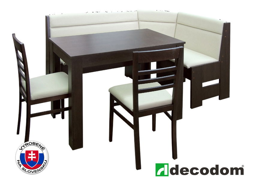Jedálenský set Decodom Deco dub tmavý + hnedá (pre 5 osôb)