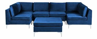 Rohová sedacia súprava s taburetkou U Eldridge (modrá)