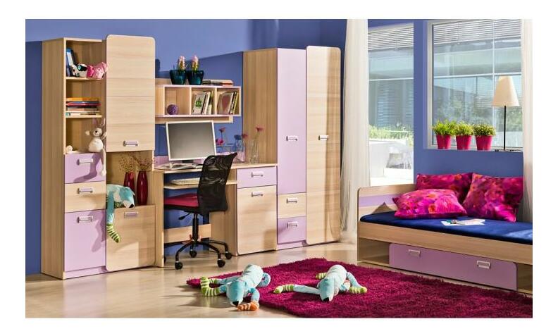 Pat extensibil 80 cm Echo L16 Violet (cu două saltele și somiere)