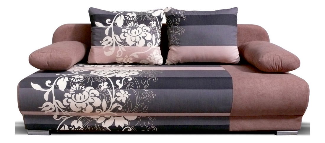 Pohovka trojsedačka Lexus 3R (hnedá + vzor kvety)