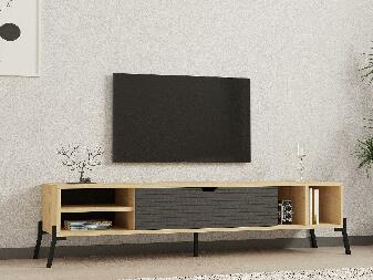TV asztal/szekrény Nusave (zafír tölgy + antracit) 