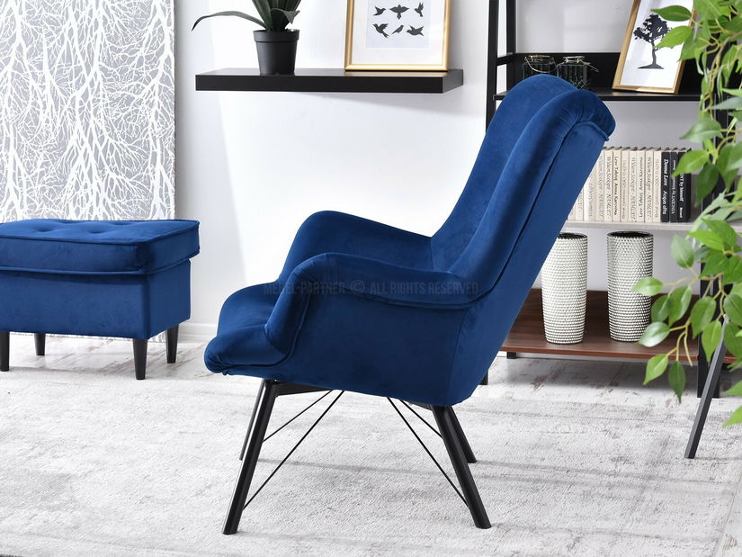 Fotoliu relax Dawntawn (albastru închis + negru)