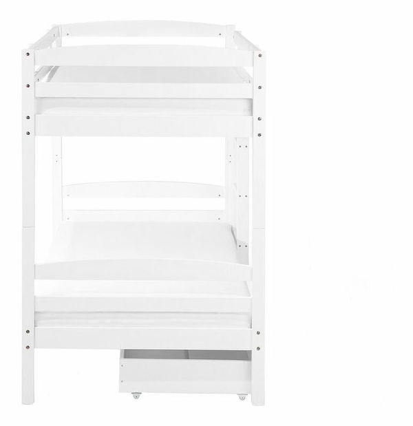 Krevet na kat 90 cm RESPOND (bijela) (s podnicom i prostorom za odlaganje)