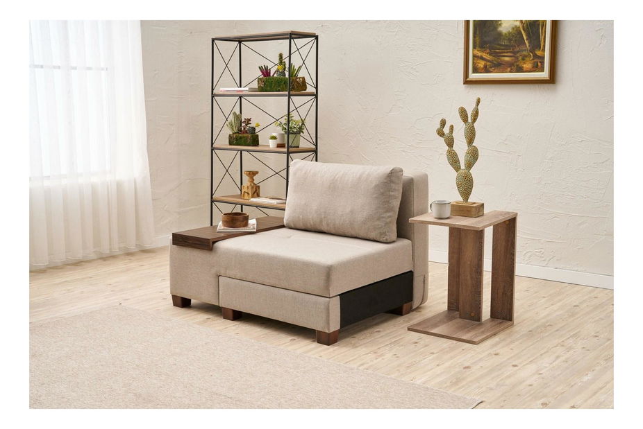 Széthúzható fotel Perenilla L (B) (krém + dió)