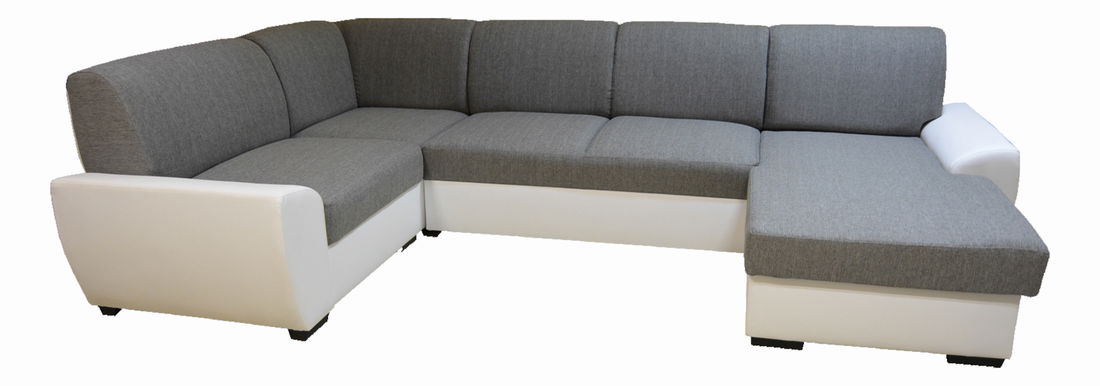 Rohová sedačka U Sandra (sivá + biela) (P)
