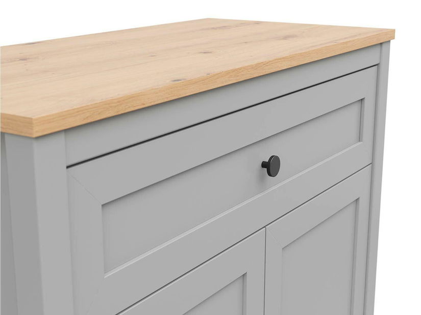 Komoda BRW Salga 2 (arktická sivá + dub artisan) 