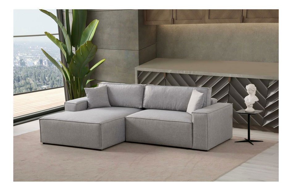 Kutna garnitura Pirlofenzza (s prostorom za odlaganje) (L) (svijetlosiva)