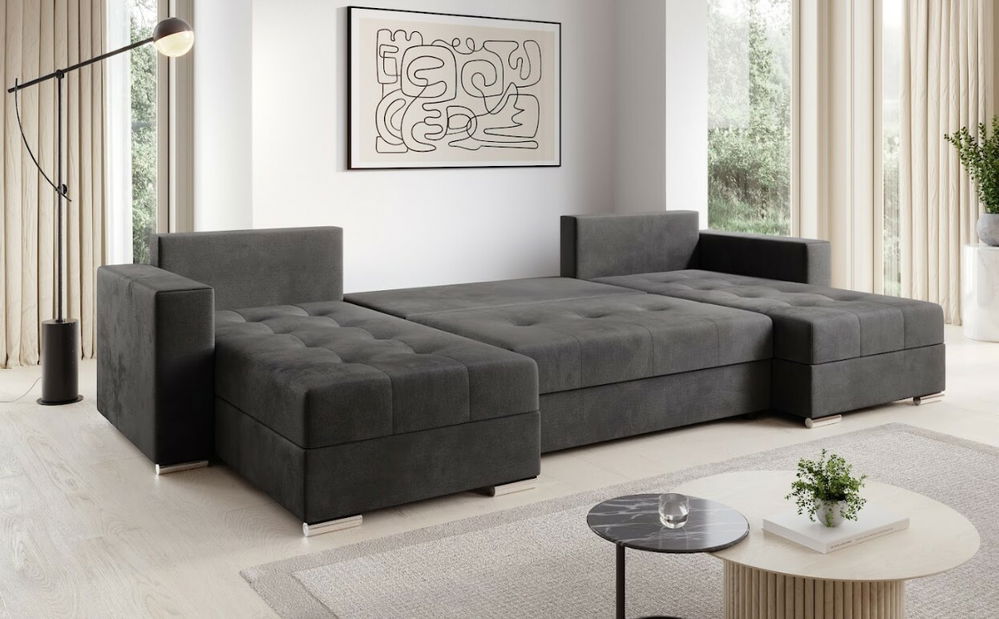 Kutna garnitura Josie U (tamnosiva)