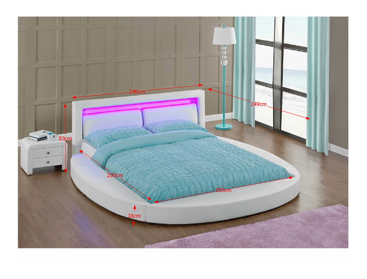 Pat matrimonial 180 cm Piush (cu somieră a iluminat)