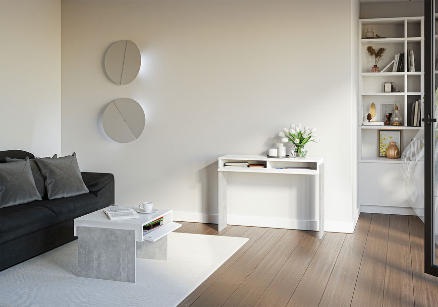 Dohányzóasztal Zantra (fehér + kő)