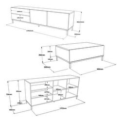 Set mobilier living Levoretta 36 (Stejar + negru)